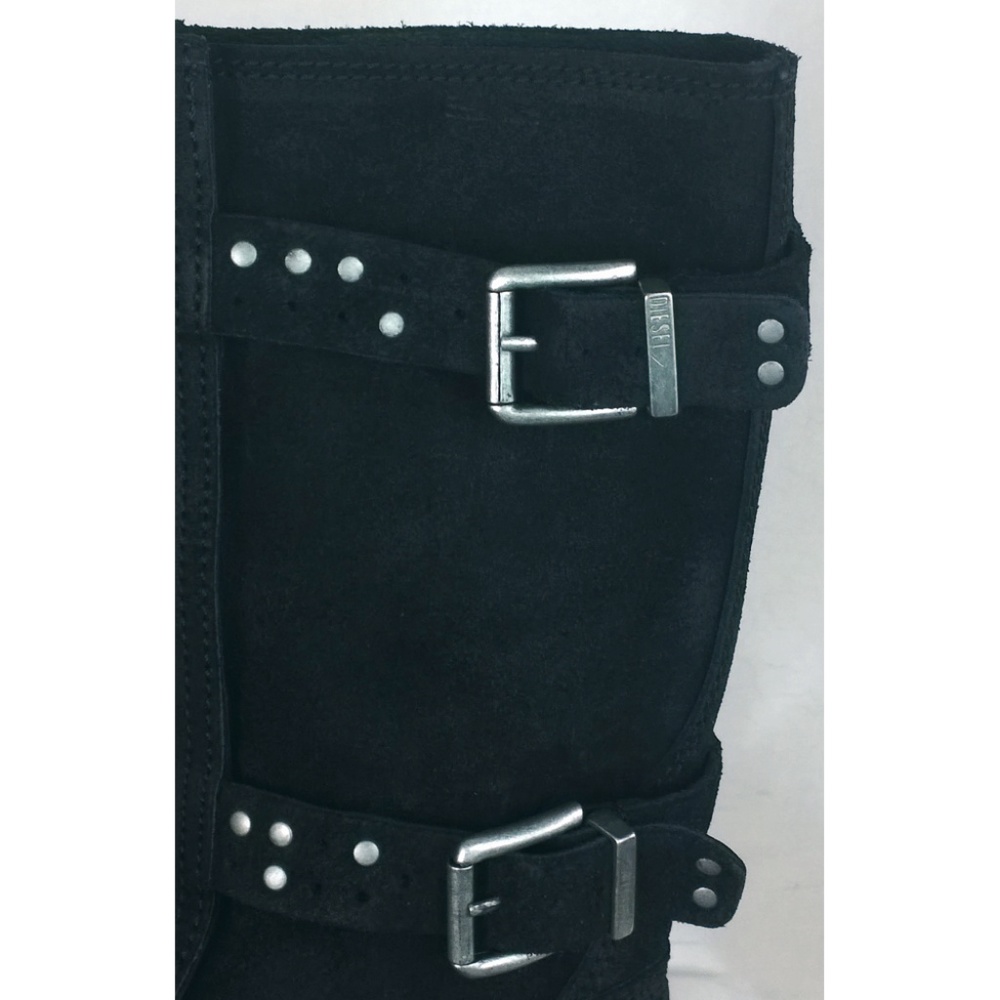 Diesel Oiled Suede/Leather Moto Boots - Picture 7 of 16